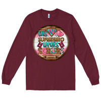 Burgundy nurse round earrings 1 Long Sleeve Tee - BundleAndBundleShop