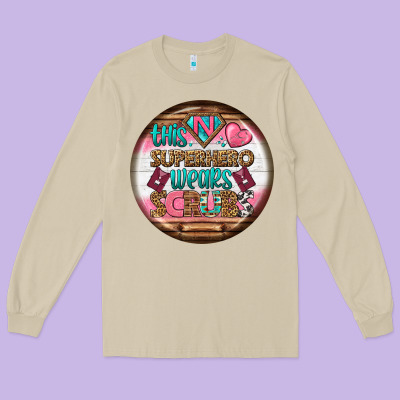 Nurse Round Earrings 1 Long Sleeve Tee Designed By Bundleandbundleshop
