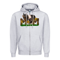 Heather Grey Western Mom With Hampshire Pig And Baby Pig Zipper Hoodie - LillyAllenDesigns