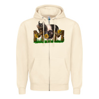 Sandshell Western Mom With Hampshire Pig And Baby Pig Zipper Hoodie - LillyAllenDesigns