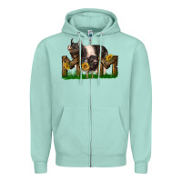 Western Mom With Hampshire Pig And Baby Pig Zipper Hoodie | Teevron
