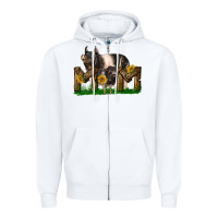 White Western Mom With Hampshire Pig And Baby Pig Zipper Hoodie - LillyAllenDesigns