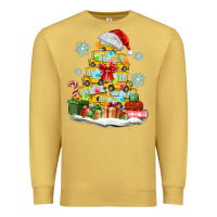 Antique Gold christmas tree with school bus Premium Sweatshirt - MaliasSmallBusiness