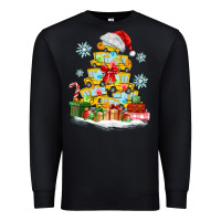 Black christmas tree with school bus Premium Sweatshirt - MaliasSmallBusiness