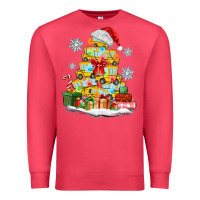 Cardinal christmas tree with school bus Premium Sweatshirt - MaliasSmallBusiness