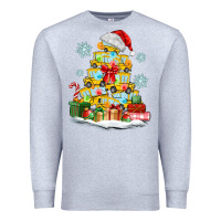 Heather Grey christmas tree with school bus Premium Sweatshirt - MaliasSmallBusiness