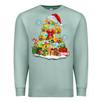 Seafoam christmas tree with school bus Premium Sweatshirt - MaliasSmallBusiness