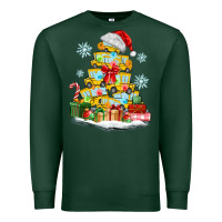Sports Green christmas tree with school bus Premium Sweatshirt - MaliasSmallBusiness