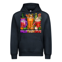 Navy hallothanksmas coffee cups Urban Hoodie - texasbilliewilder