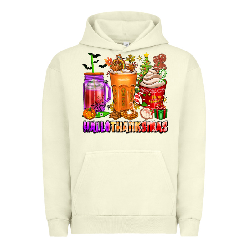 Hallothanksmas Coffee Cups Urban Hoodie by texasbilliewilder | Teevron