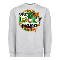 Heather Grey One lucky mama  St. Patricks Day Heavyweight Sweatshirt - Neo Western
