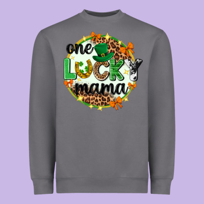 One Lucky Mama  St. Patricks Day Heavyweight Sweatshirt Designed By Neo Western