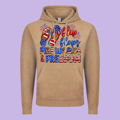 Flip Flops Fireworks And Freedom Vintage Hoodie Designed By Zillion Design Studio