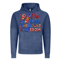 Vintage Denim flip flops fireworks and freedom Vintage Hoodie - Zillion Design Studio