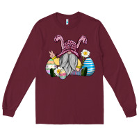 Burgundy easter gnome with eggs Long Sleeve Tee - AdoDesignShop