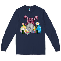 Navy easter gnome with eggs Long Sleeve Tee - AdoDesignShop