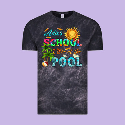 Adios School I Ll Be At The Pool Vintage Tee Designed By Hra Design Shop