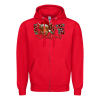 Red love christmas highland cow and turquoise gemstone Zipper Hoodie - Jasminsmagicworld