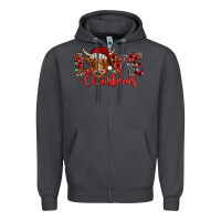 Smoke love christmas highland cow and turquoise gemstone Zipper Hoodie - Jasminsmagicworld