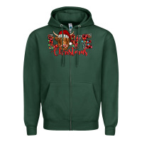 Sports Green love christmas highland cow and turquoise gemstone Zipper Hoodie - Jasminsmagicworld