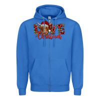 True Royal love christmas highland cow and turquoise gemstone Zipper Hoodie - Jasminsmagicworld