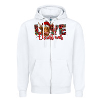 White love christmas highland cow and turquoise gemstone Zipper Hoodie - Jasminsmagicworld