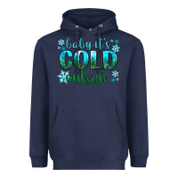 Navy baby its cold outside Heavyweight Hoodie - NancyCooperArtShop