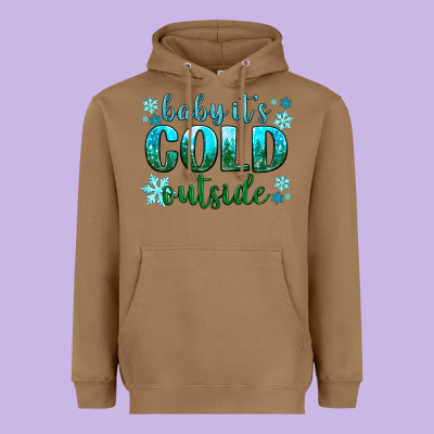 Baby Its Cold Outside Heavyweight Hoodie Designed By Nancycooperartshop