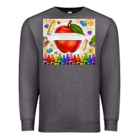 Charcoal Heather custom teacher name apple Premium Sweatshirt - NancyCooperArtShop