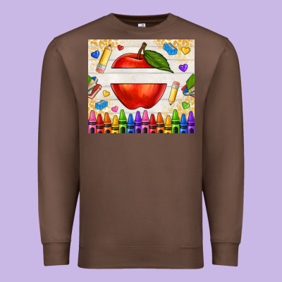 Custom Teacher Name Apple Premium Sweatshirt Designed By Nancycooperartshop