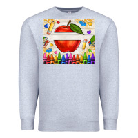 Heather Grey custom teacher name apple Premium Sweatshirt - NancyCooperArtShop