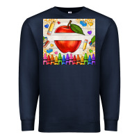 Navy custom teacher name apple Premium Sweatshirt - NancyCooperArtShop