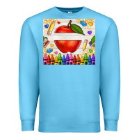 Ocean Blue custom teacher name apple Premium Sweatshirt - NancyCooperArtShop