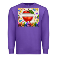 Purple custom teacher name apple Premium Sweatshirt - NancyCooperArtShop