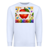 White custom teacher name apple Premium Sweatshirt - NancyCooperArtShop