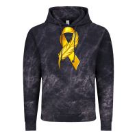 Cloud Black Childhood Cancer Ribbon with Feather Vintage Hoodie - texasbilliewilder