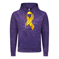Cloud Purple Childhood Cancer Ribbon with Feather Vintage Hoodie - texasbilliewilder