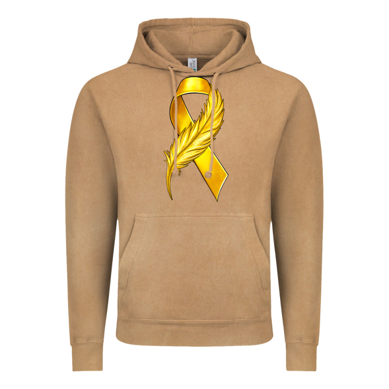 Childhood Cancer Ribbon With Feather Vintage Hoodie by texasbilliewilder | Teevron