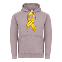 Vintage Zinc Childhood Cancer Ribbon with Feather Vintage Hoodie - texasbilliewilder