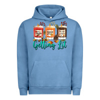 Pigment Pebble Blue Candles with Fall Getting Lit Urban Hoodie - texasbilliewilder