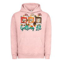 Pigment Salmon Candles with Fall Getting Lit Urban Hoodie - texasbilliewilder