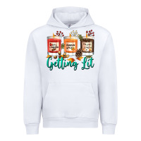 White Candles with Fall Getting Lit Urban Hoodie - texasbilliewilder