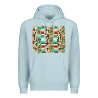 Blue Mist western brushstroke Premium Hoodie - AdoDesignShop