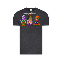 Vintage Black happy halloween gnomes white Vintage Tee - RacoonDesign