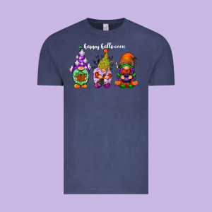 Happy Halloween Gnomes White Vintage Tee Designed By Racoondesign