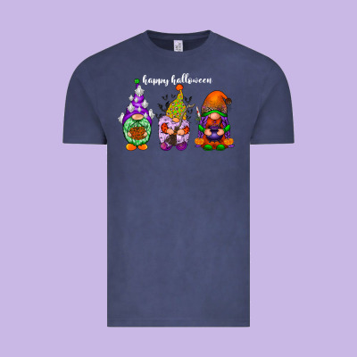 Happy Halloween Gnomes White Vintage Tee Designed By Racoondesign
