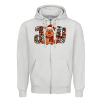 Dove Grey joy christmas reindeer Zipper Hoodie - Jasminsmagicworld