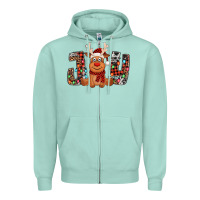 Seafoam joy christmas reindeer Zipper Hoodie - Jasminsmagicworld