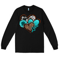 Black love turquoise hearts Long Sleeve Tee - Jasminsmagicworld