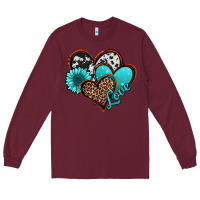 Burgundy love turquoise hearts Long Sleeve Tee - Jasminsmagicworld